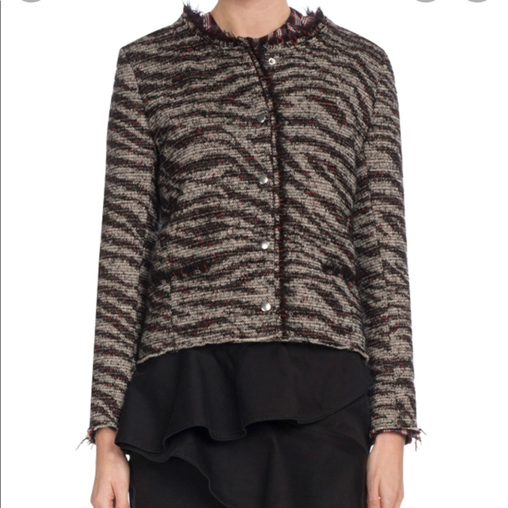 Etoile Isabel Marant Lycia Zebra-Print Wool Jacket